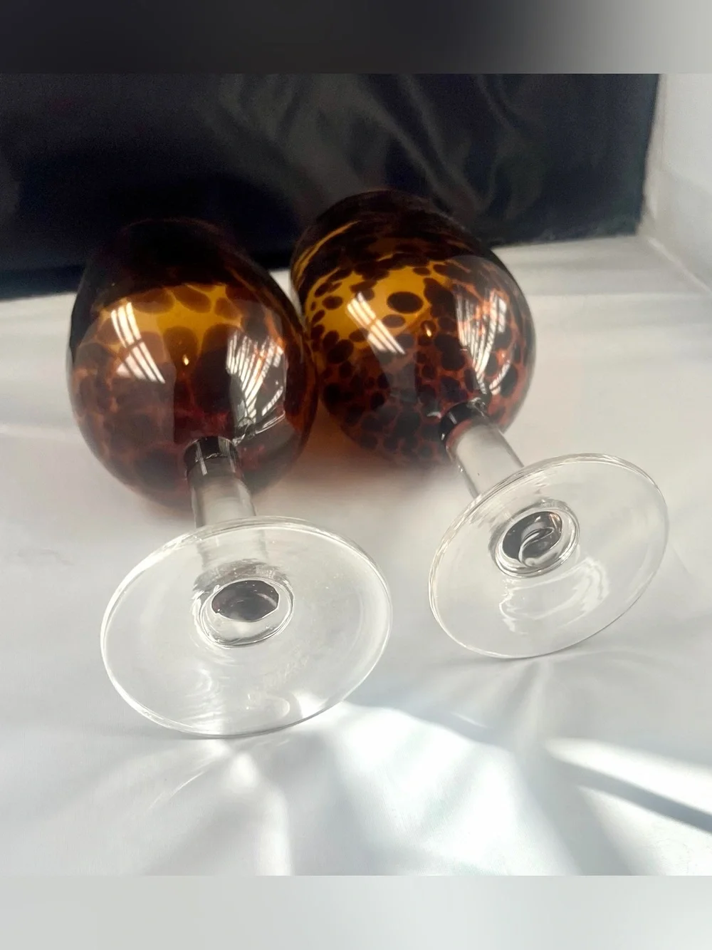 Tortoiseshell Amber Wine Glasses - Set of 2